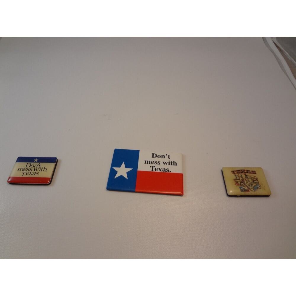 Vintage "Dont Mess With Texas" Kitchen Magnets - Lot of 3 - See Pictures